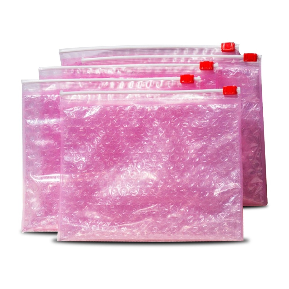 Glossier Pink Bubble Makeup Zip Zipper Pouch Bag